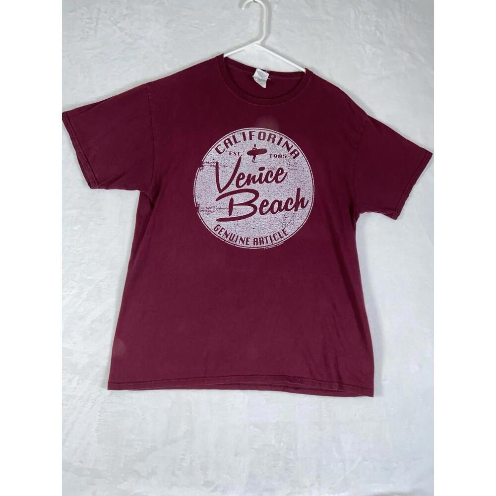 Venice Beach California T-Shirt Mens Large Vintage Distressed Short Sleeve Surf